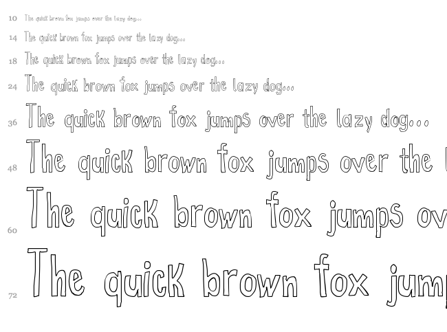True 2D font waterfall